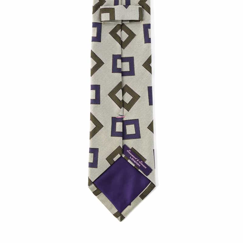 SEAWARD＆STEARN SEAWARD＆STEARN＜シーワード＆スターン＞ スクエア柄タイ GRAY