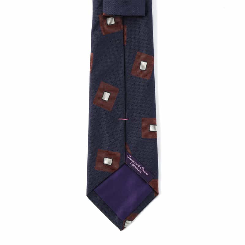 SEAWARD＆STEARN SEAWARD＆STEARN＜シーワード＆スターン＞ スクエア柄タイ NAVY