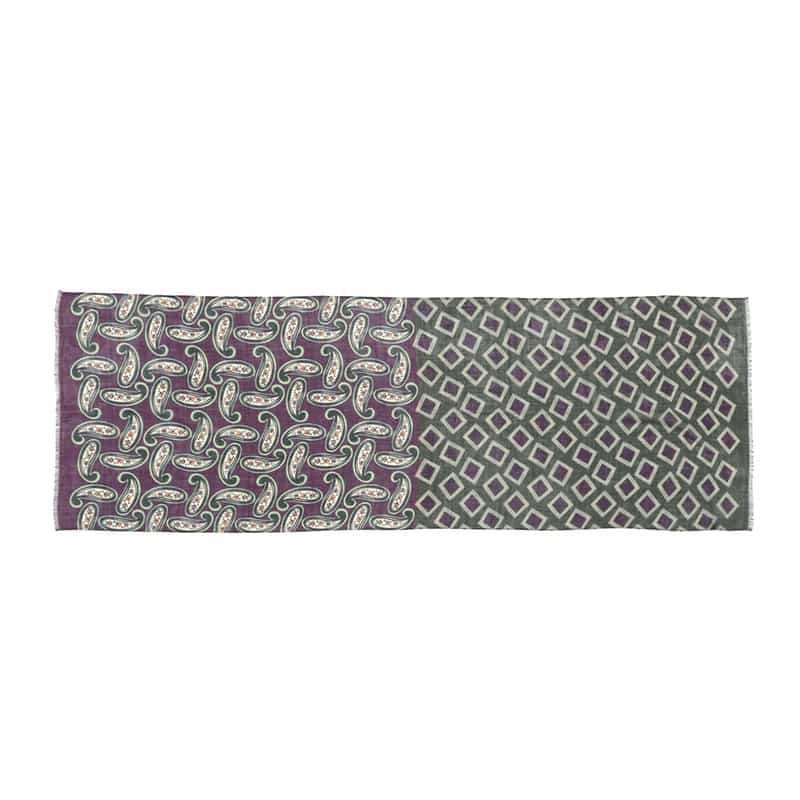 SEAWARD＆STEARN SEAWARD＆STEARN ＜シーワード＆スターン＞ リバーシブルプリントスカーフ PURPLE