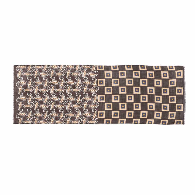 SEAWARD＆STEARN SEAWARD＆STEARN ＜シーワード＆スターン＞ リバーシブルプリントスカーフ BROWN