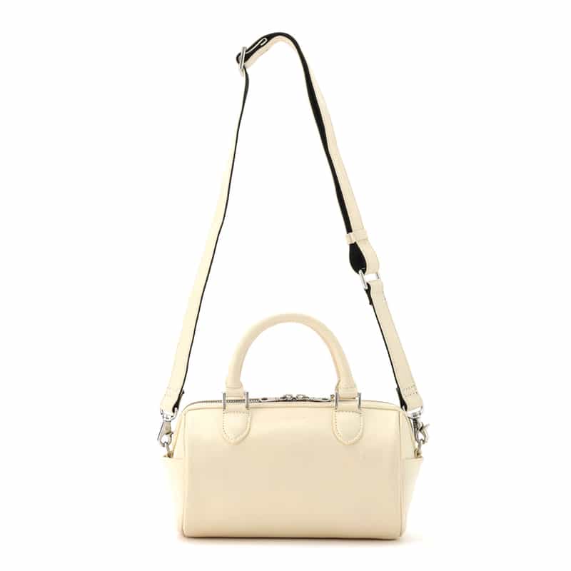 BARNEYS NEW YORK ショルダーベルト付ミニボストンバッグ WHITE