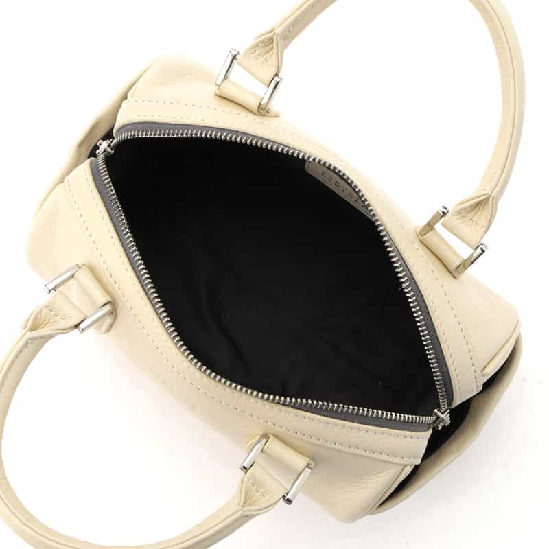 BARNEYS NEW YORK ショルダーベルト付ミニボストンバッグ WHITE