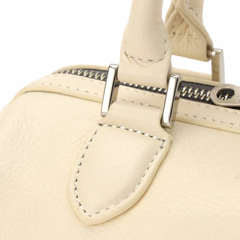 BARNEYS NEW YORK ショルダーベルト付ミニボストンバッグ WHITE