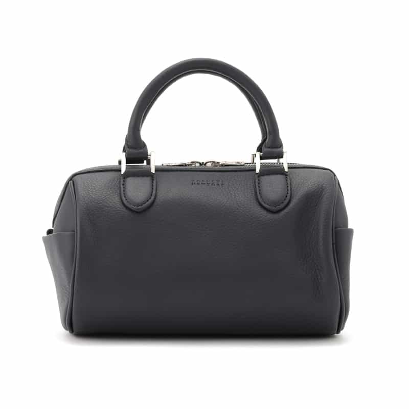 BARNEYS NEW YORK ショルダーベルト付ミニボストンバッグ NAVY