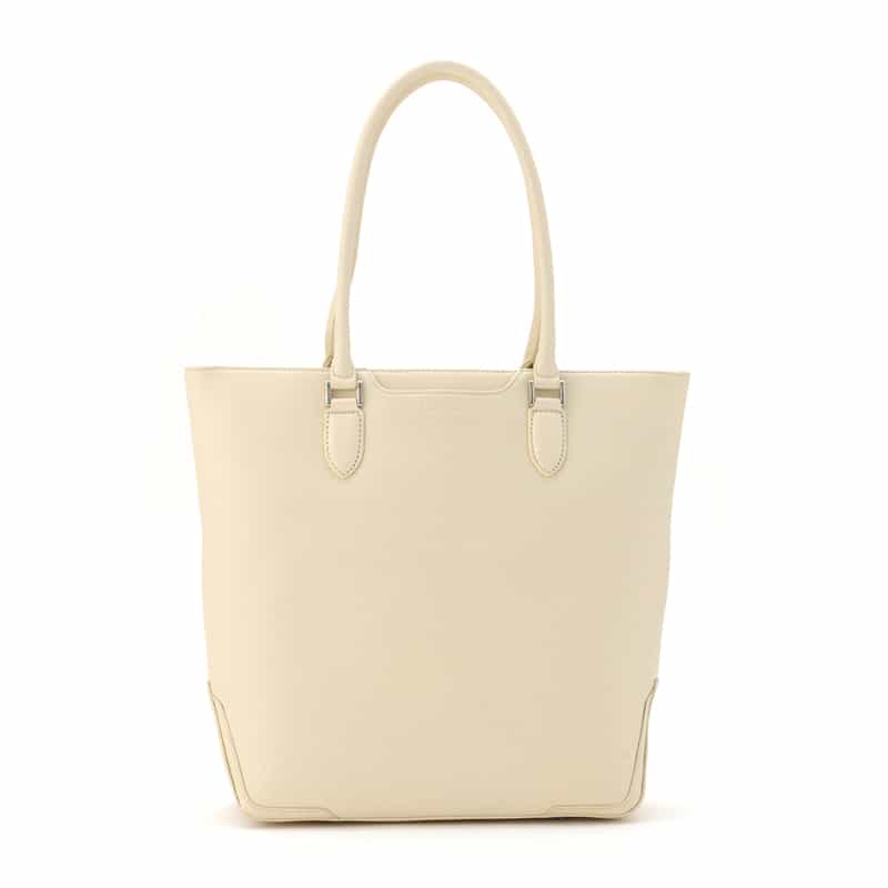 BARNEYS NEW YORK 縦型レザートートバッグ WHITE