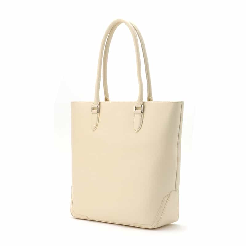 BARNEYS NEW YORK 縦型レザートートバッグ WHITE