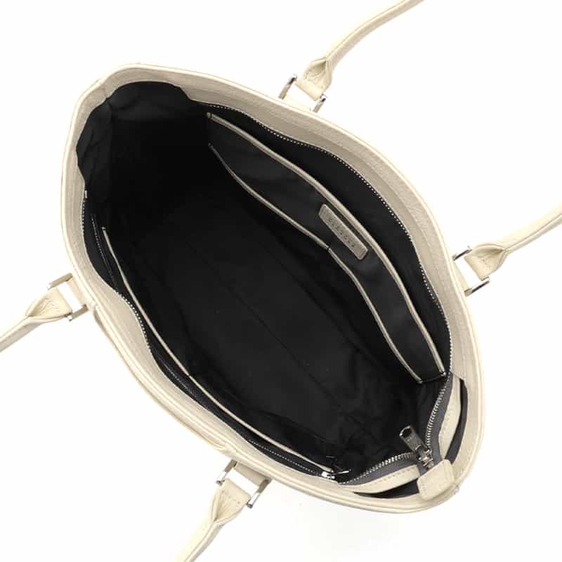 BARNEYS NEW YORK 縦型レザートートバッグ WHITE