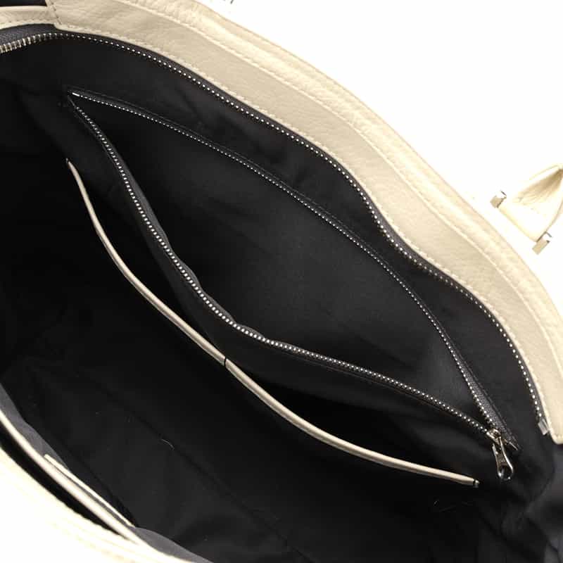 BARNEYS NEW YORK 縦型レザートートバッグ WHITE