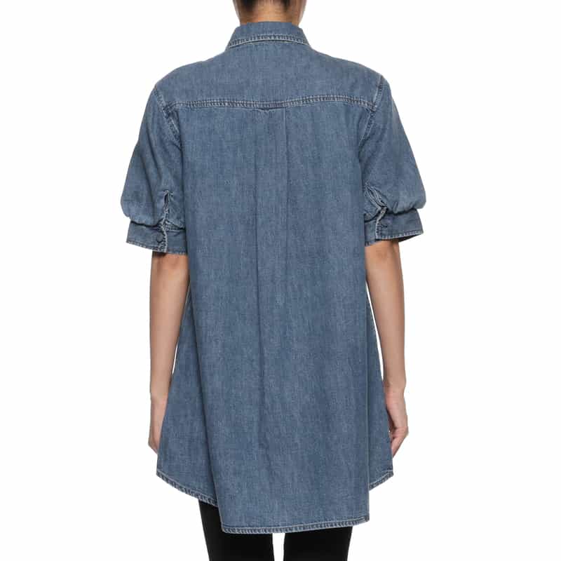 FRAME FRAME ＜フレーム＞ パフスリーブ デニムミニドレス LIGHT BLUE