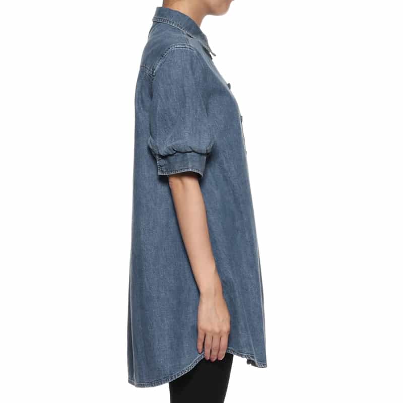 FRAME FRAME ＜フレーム＞ パフスリーブ デニムミニドレス LIGHT BLUE