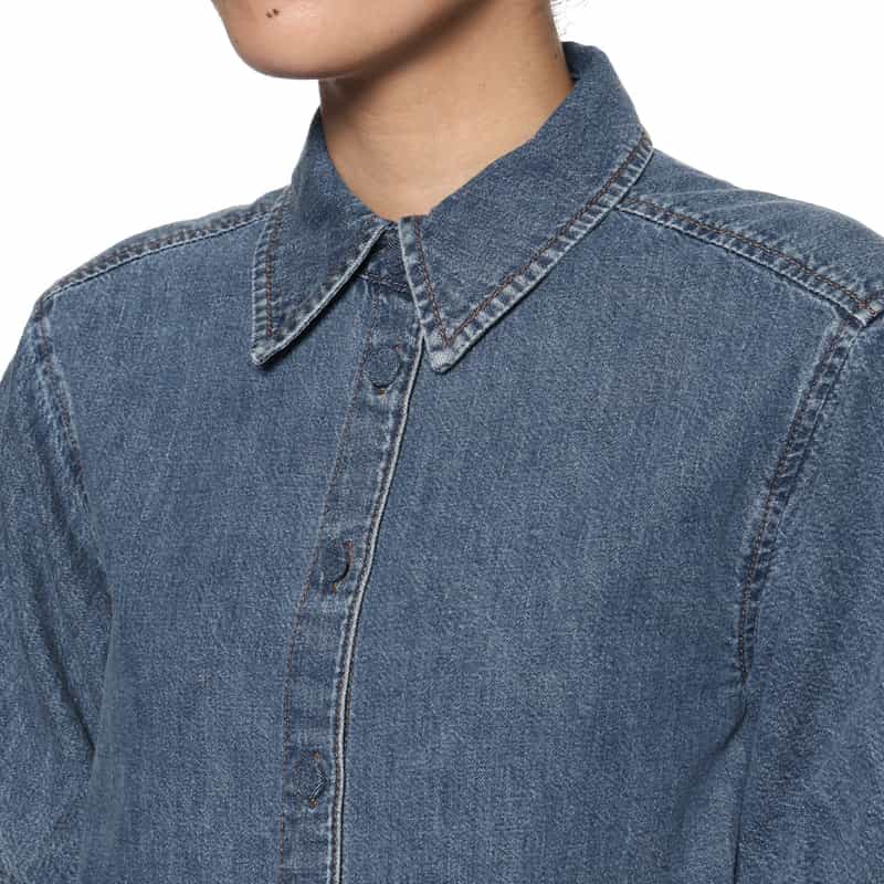 FRAME FRAME ＜フレーム＞ パフスリーブ デニムミニドレス LIGHT BLUE