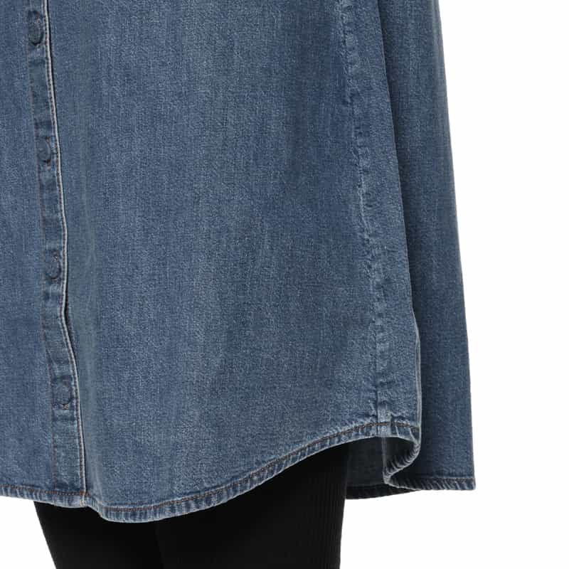 FRAME FRAME ＜フレーム＞ パフスリーブ デニムミニドレス LIGHT BLUE