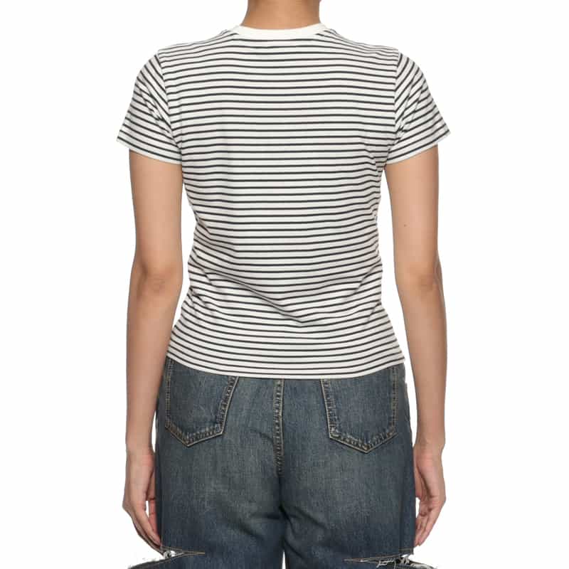 FRAME FRAME ＜フレーム＞ ボーダー柄クロップドTシャツ NAVY