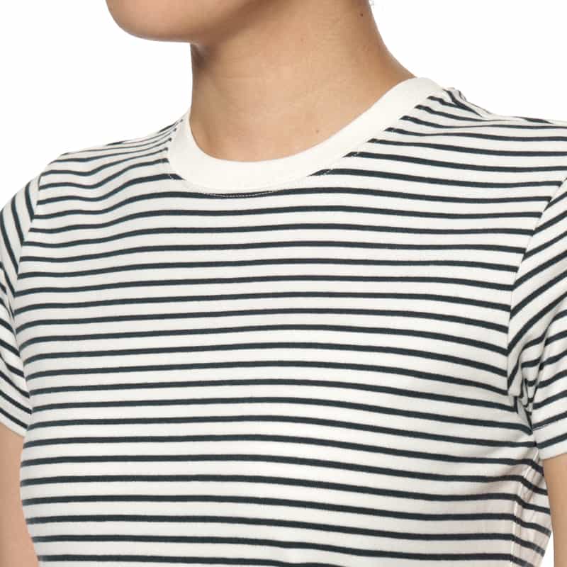 FRAME FRAME ＜フレーム＞ ボーダー柄クロップドTシャツ NAVY