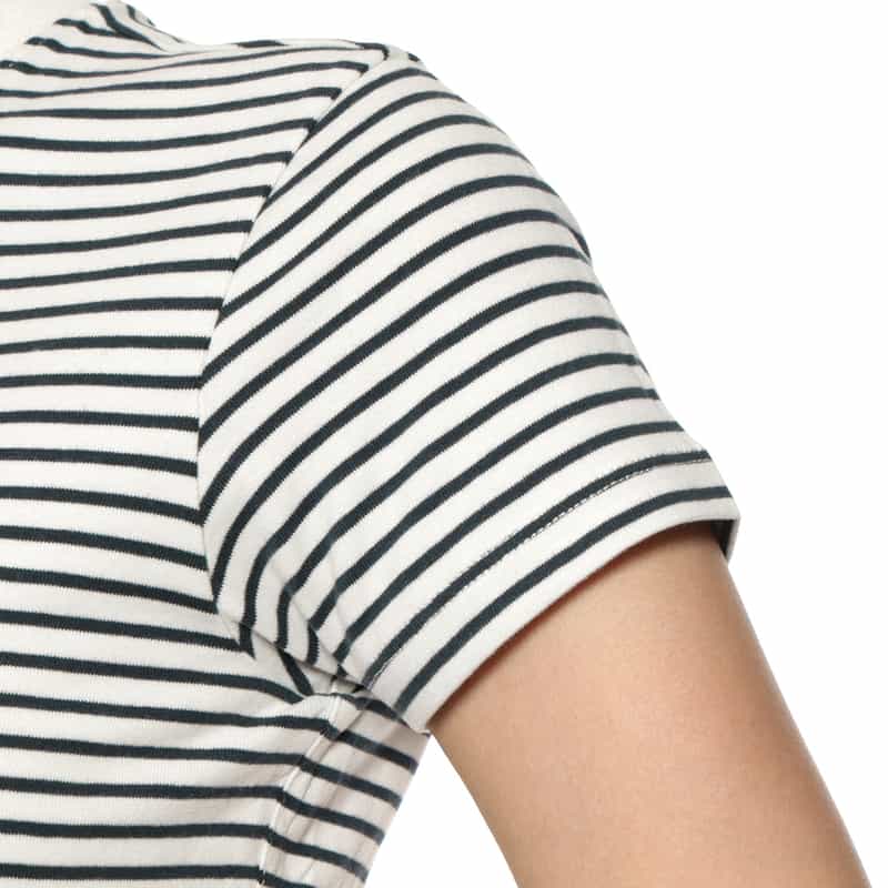 FRAME FRAME ＜フレーム＞ ボーダー柄クロップドTシャツ NAVY