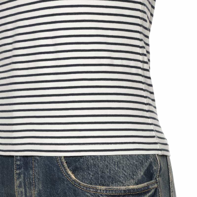 FRAME FRAME ＜フレーム＞ ボーダー柄クロップドTシャツ NAVY