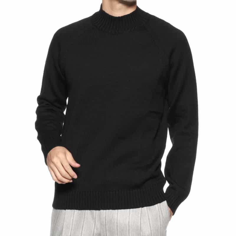 ZANONE ZANONE＜ザノーネ＞ モックネックニットプルオーバー BLACK