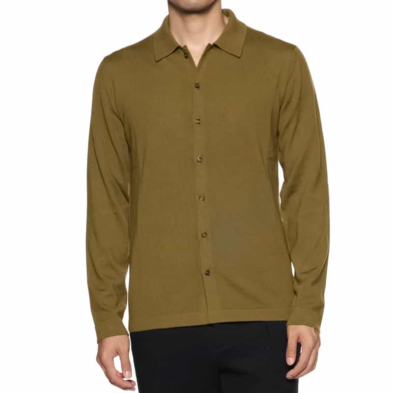 ZANONE ZANONE<ザノーネ> ニットシャツ OLIVE