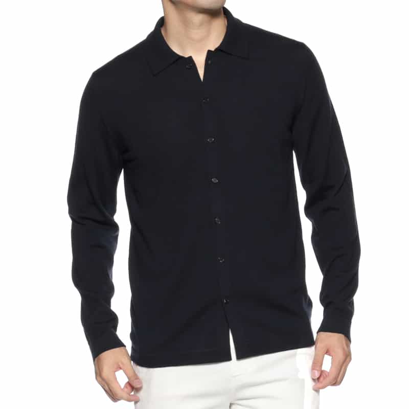 ZANONE ZANONE<ザノーネ> ニットシャツ NAVY