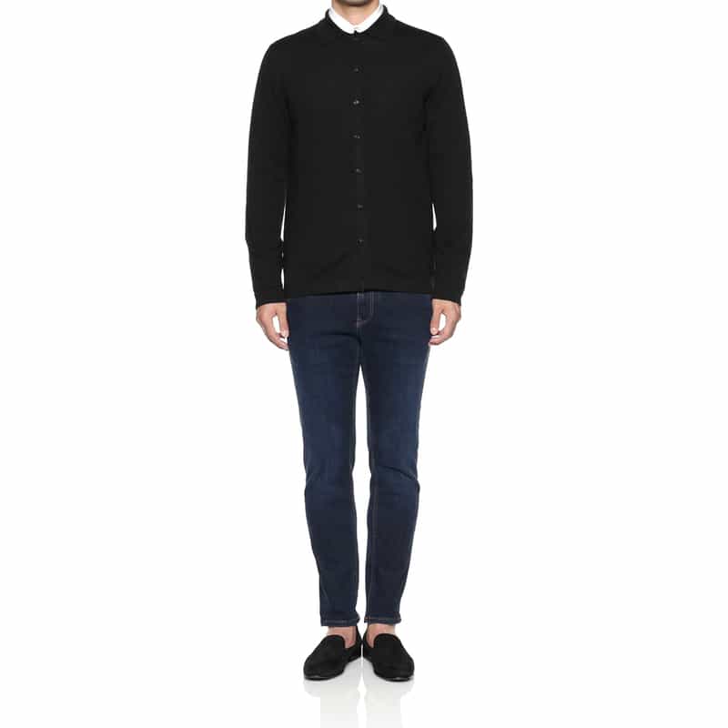 ZANONE ZANONE<ザノーネ> ニットシャツ BLACK