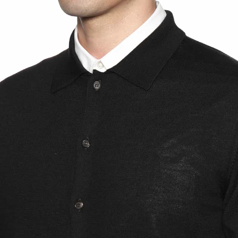 ZANONE ZANONE<ザノーネ> ニットシャツ BLACK