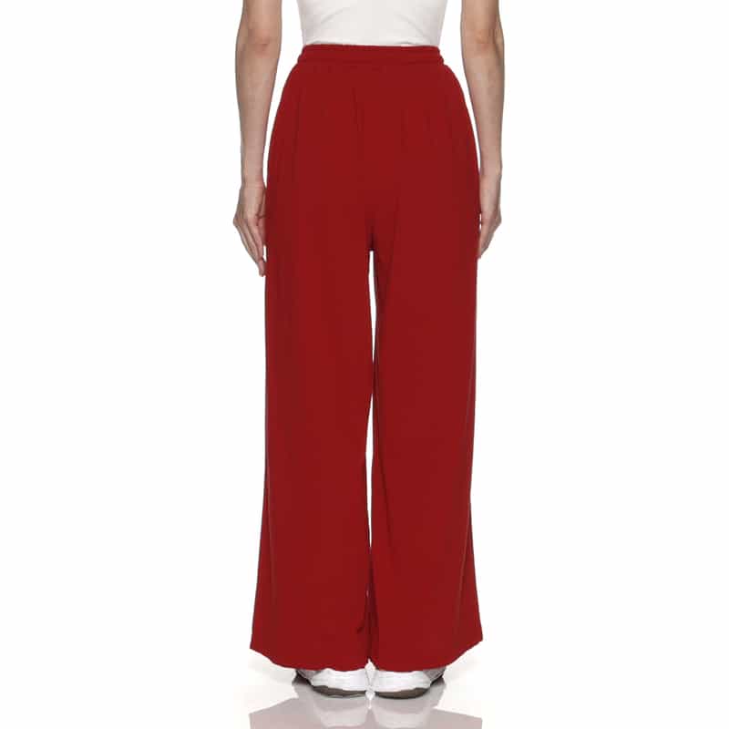 BARNEYS NEW YORK ウォッシャブル タック入りワイドパンツ RED