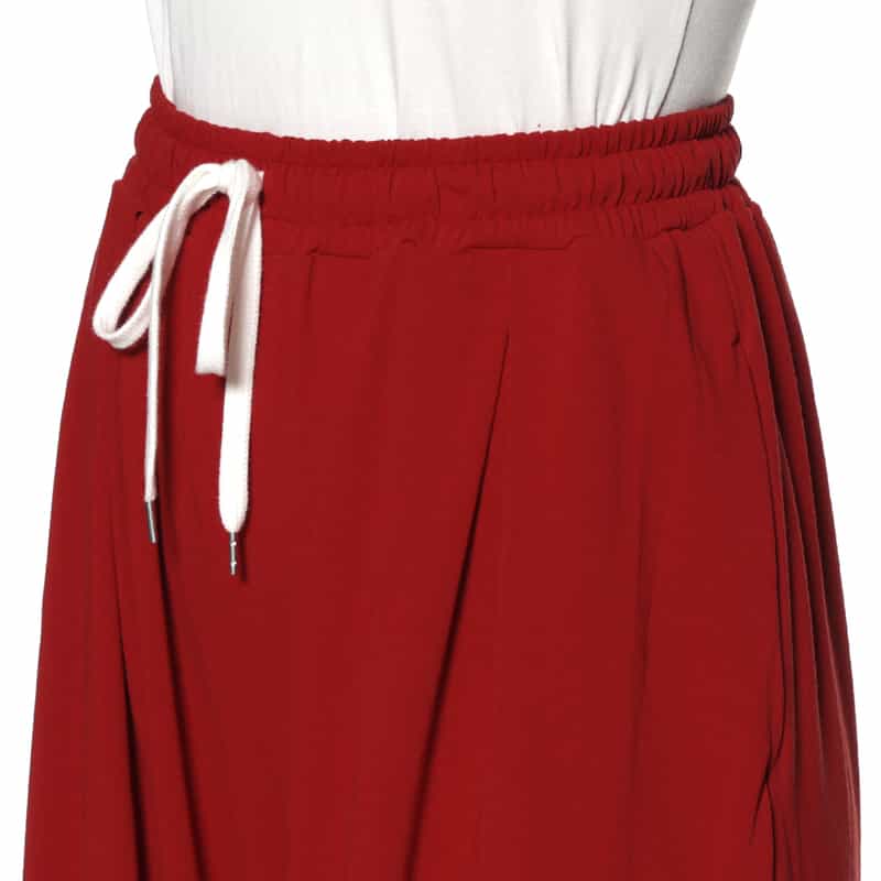 BARNEYS NEW YORK ウォッシャブル タック入りワイドパンツ RED