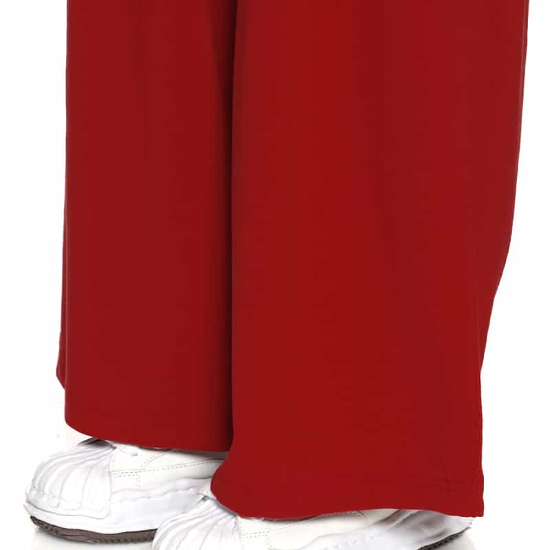 BARNEYS NEW YORK ウォッシャブル タック入りワイドパンツ RED