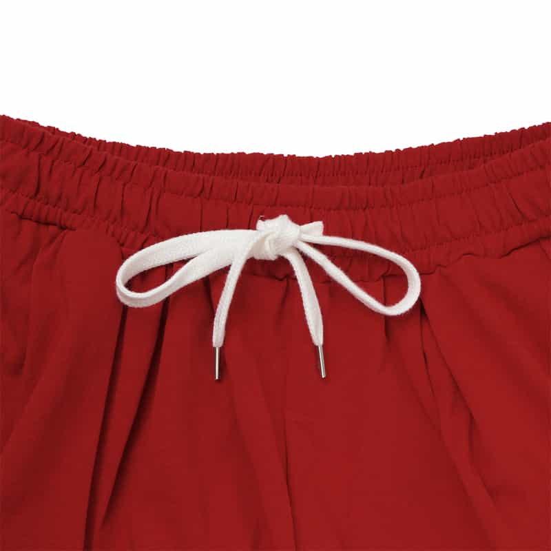 BARNEYS NEW YORK ウォッシャブル タック入りワイドパンツ RED