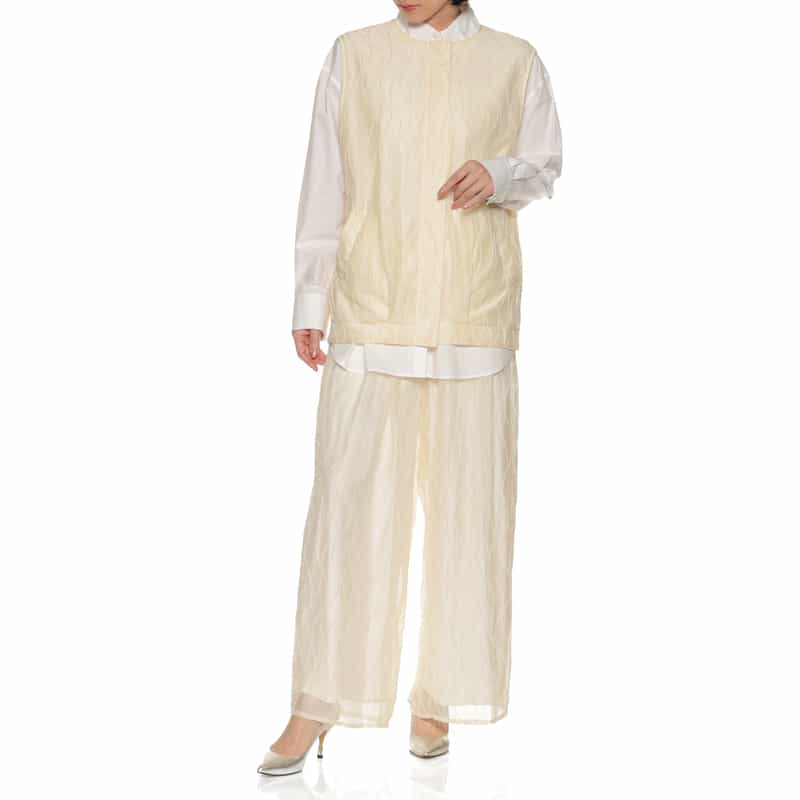 BARNEYS NEW YORK セットアップ ウォッシャブルベスト IVORY