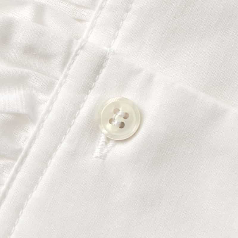 BARNEYS NEW YORK ウォッシャブル シアー素材ギャザーフレアブラウス OFF WHITE