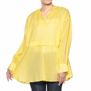 ウォッシャブル シアー素材ギャザーフレアブラウス