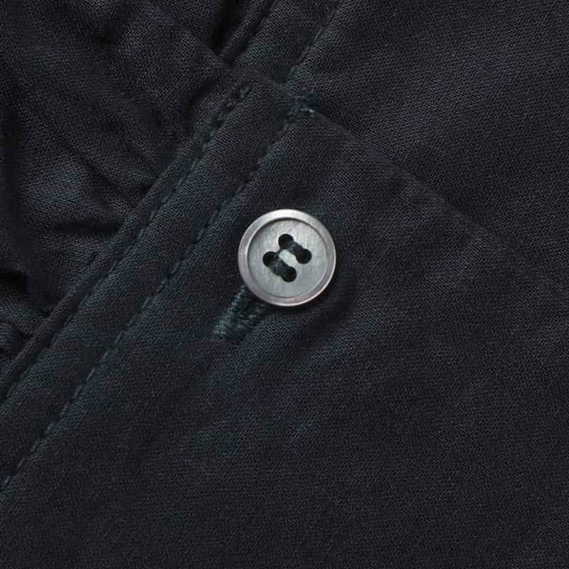 BARNEYS NEW YORK ウォッシャブル シアー素材ギャザーフレアブラウス NAVY