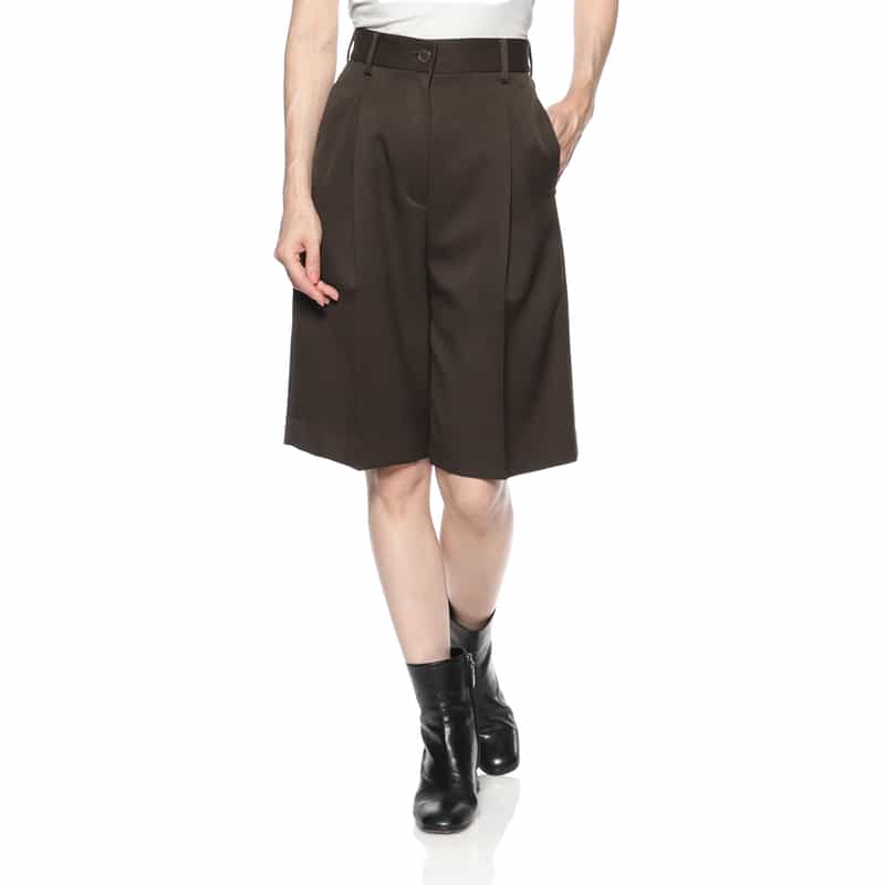 BARNEYS NEW YORK ウォッシャブル ハーフパンツ BROWN