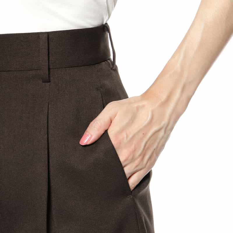 BARNEYS NEW YORK ウォッシャブル ハーフパンツ BROWN