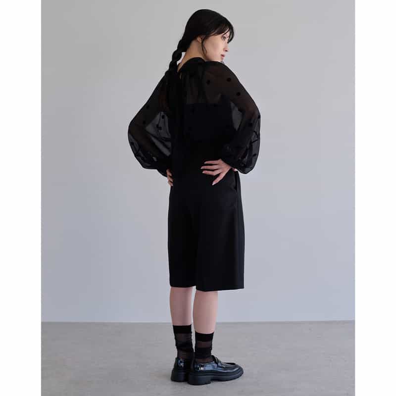 BARNEYS NEW YORK ウォッシャブル ハーフパンツ BLACK