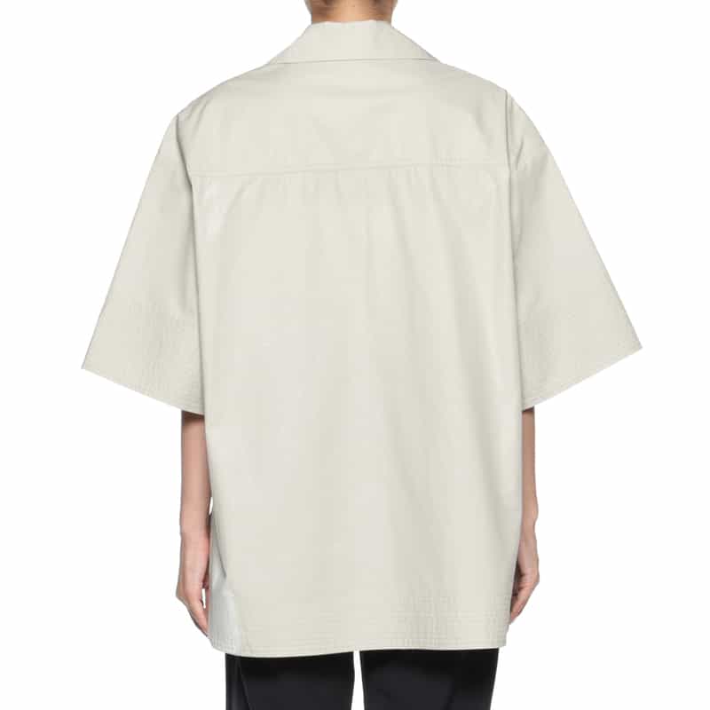 BARNEYS NEW YORK ウォッシャブル スキッパーシャツ LIGHT GRAY