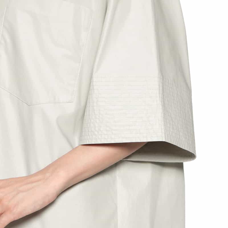 BARNEYS NEW YORK ウォッシャブル スキッパーシャツ LIGHT GRAY