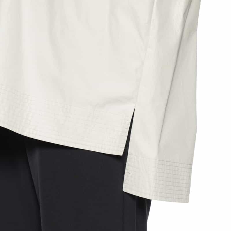 BARNEYS NEW YORK ウォッシャブル スキッパーシャツ LIGHT GRAY