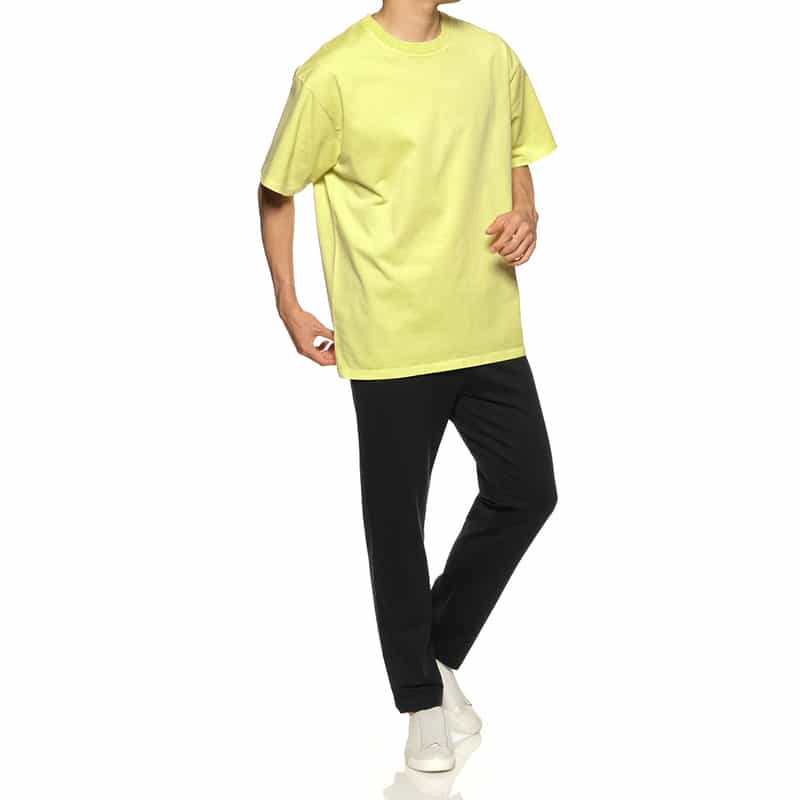 BARNEYS NEW YORK ヴィンテージ加工オーバーフィットTシャツ YELLOW