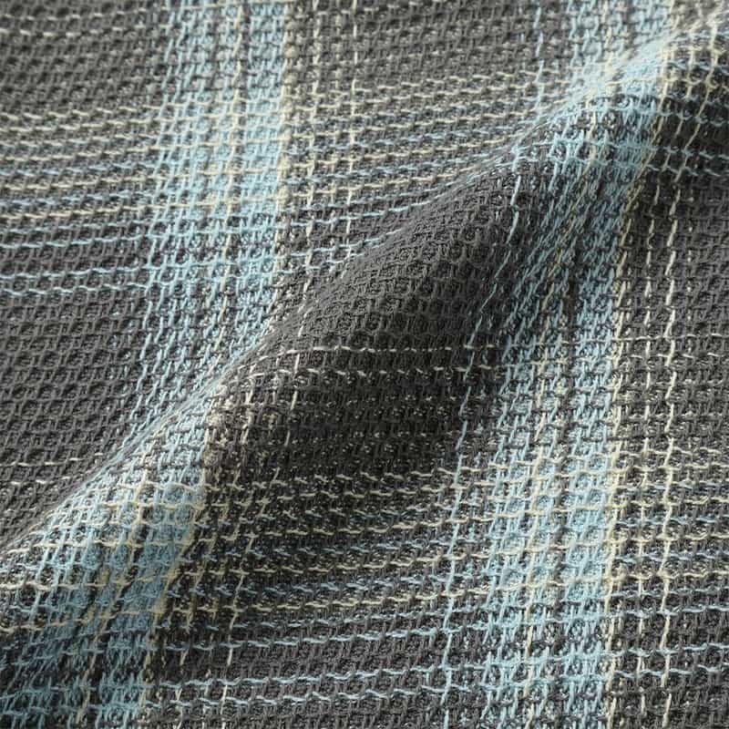 BARNEYS NEW YORK オーバーフィット ワッフルチェック柄シャツ BLUE