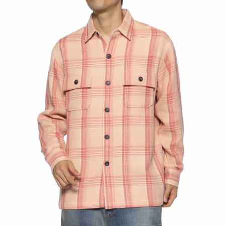 オーバーフィット ワッフルチェック柄シャツ