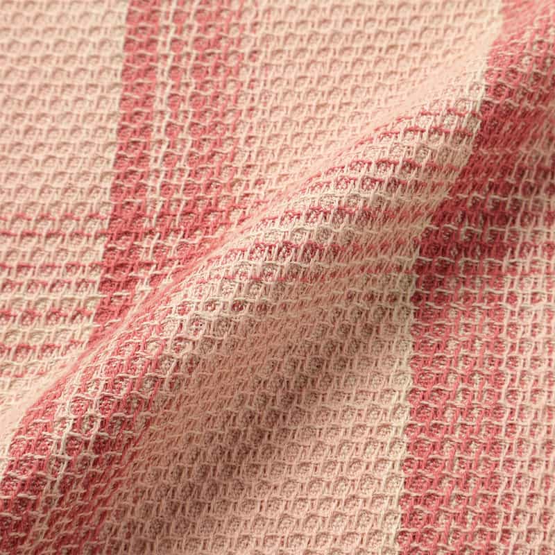 BARNEYS NEW YORK オーバーフィット ワッフルチェック柄シャツ PINK