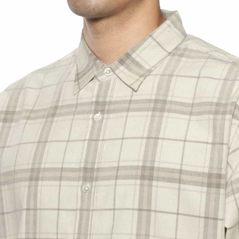 BARNEYS NEW YORK チェック柄シャツ WHITE