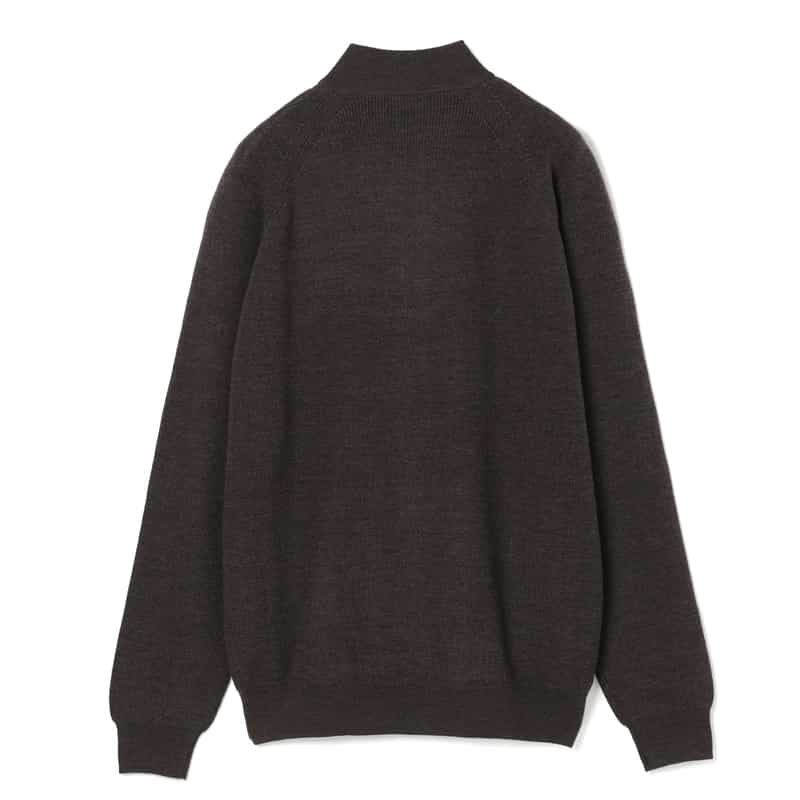 BARNEYS NEW YORK ハイネックジップアップニットカーディガン BEIGE
