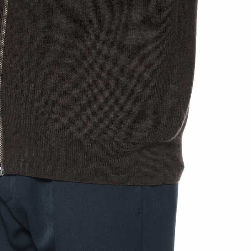 BARNEYS NEW YORK ハイネックジップアップニットカーディガン BEIGE