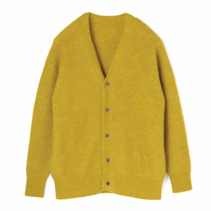 BARNEYS NEW YORK シャギーニットカーディガン YELLOW