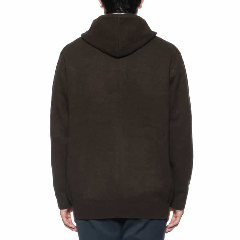 BARNEYS NEW YORK ジップアップニットパーカー BROWN
