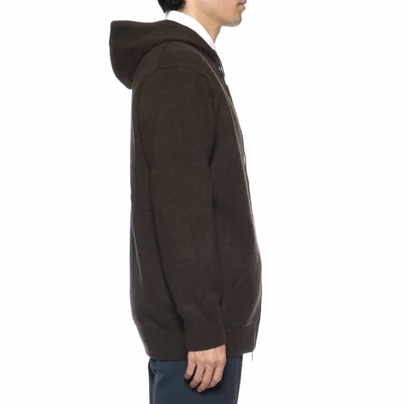 BARNEYS NEW YORK ジップアップニットパーカー BROWN