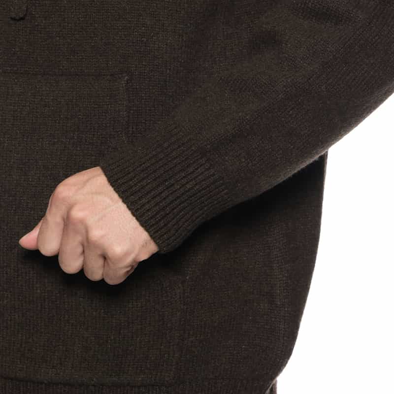 BARNEYS NEW YORK ジップアップニットパーカー BROWN